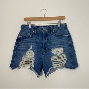 Good American High Waisted Bombshell Jean Shorts 4